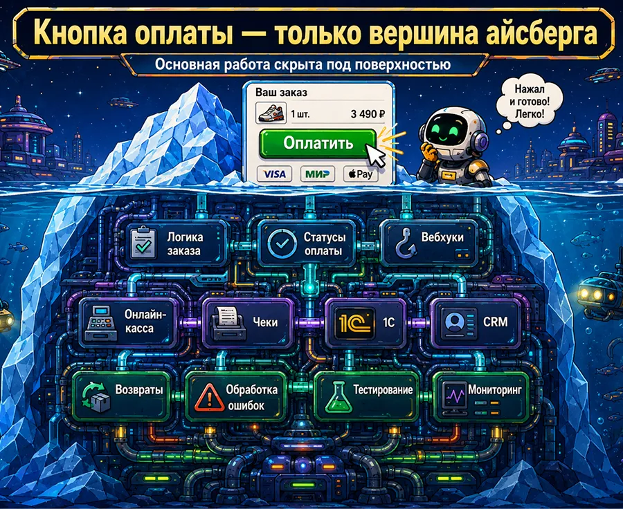 Почему стоимость интеграции не равна стоимости кнопки оплаты